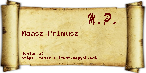 Maasz Primusz névjegykártya